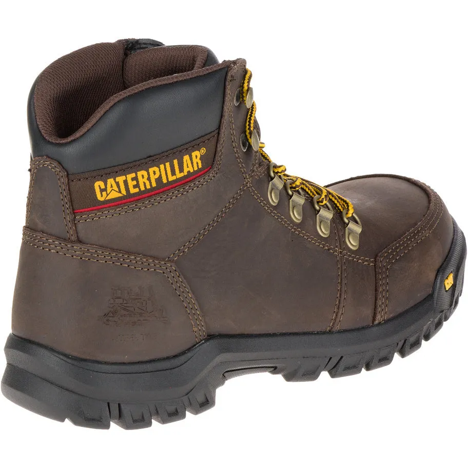 Caterpillar OUTLINE ASTM F2413-18 EH SR P720996 Brown Steel Toe Leather Work Boot