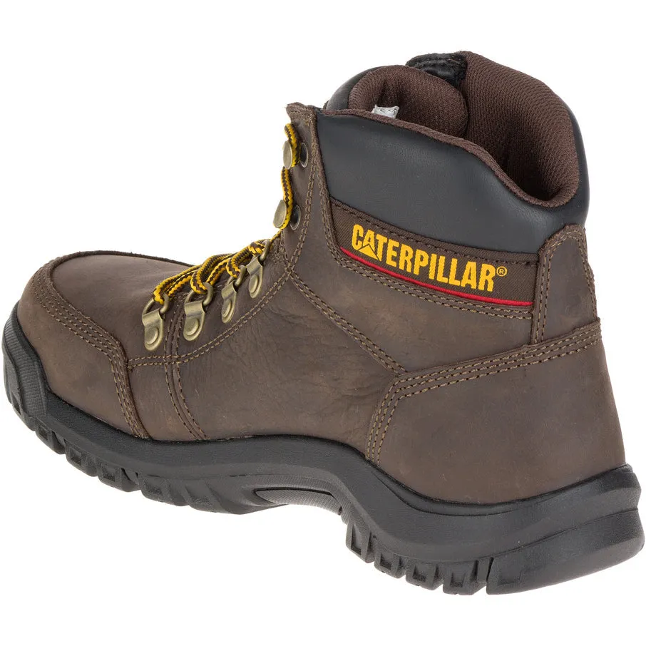 Caterpillar OUTLINE ASTM F2413-18 EH SR P720996 Brown Steel Toe Leather Work Boot