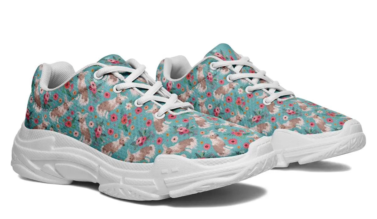 Chinese Crested Flower Chunky Sneakers