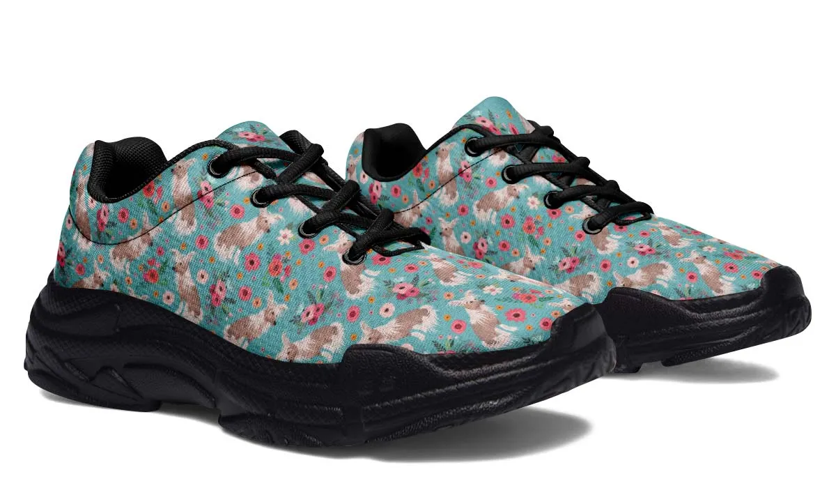 Chinese Crested Flower Chunky Sneakers