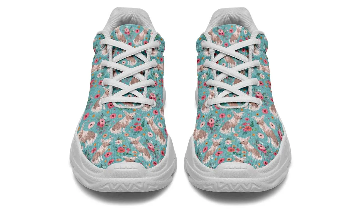 Chinese Crested Flower Chunky Sneakers