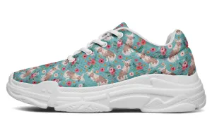 Chinese Crested Flower Chunky Sneakers