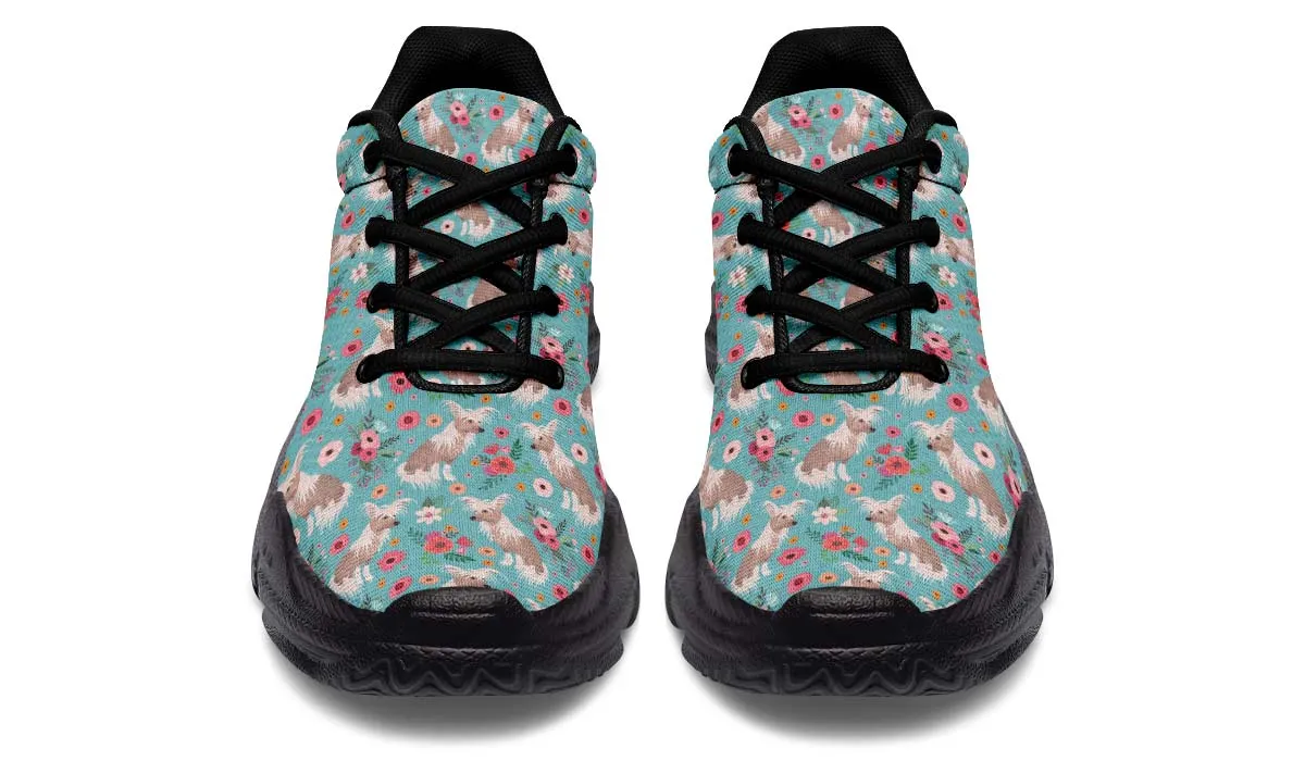 Chinese Crested Flower Chunky Sneakers