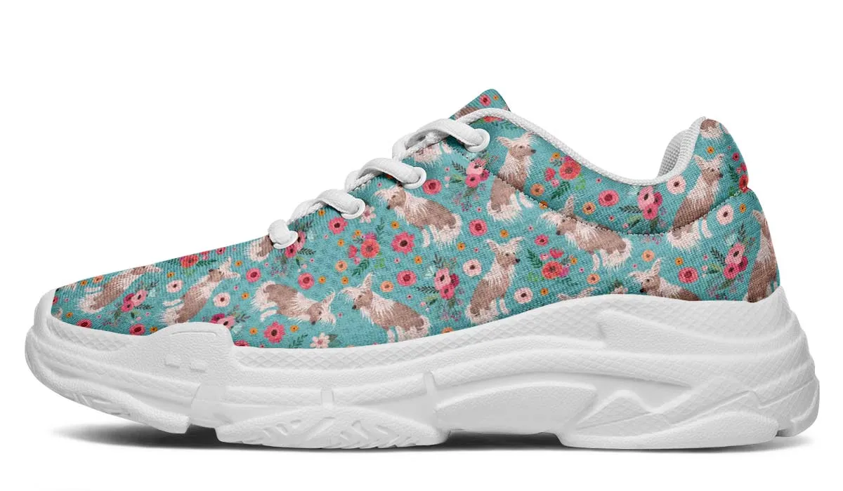 Chinese Crested Flower Chunky Sneakers