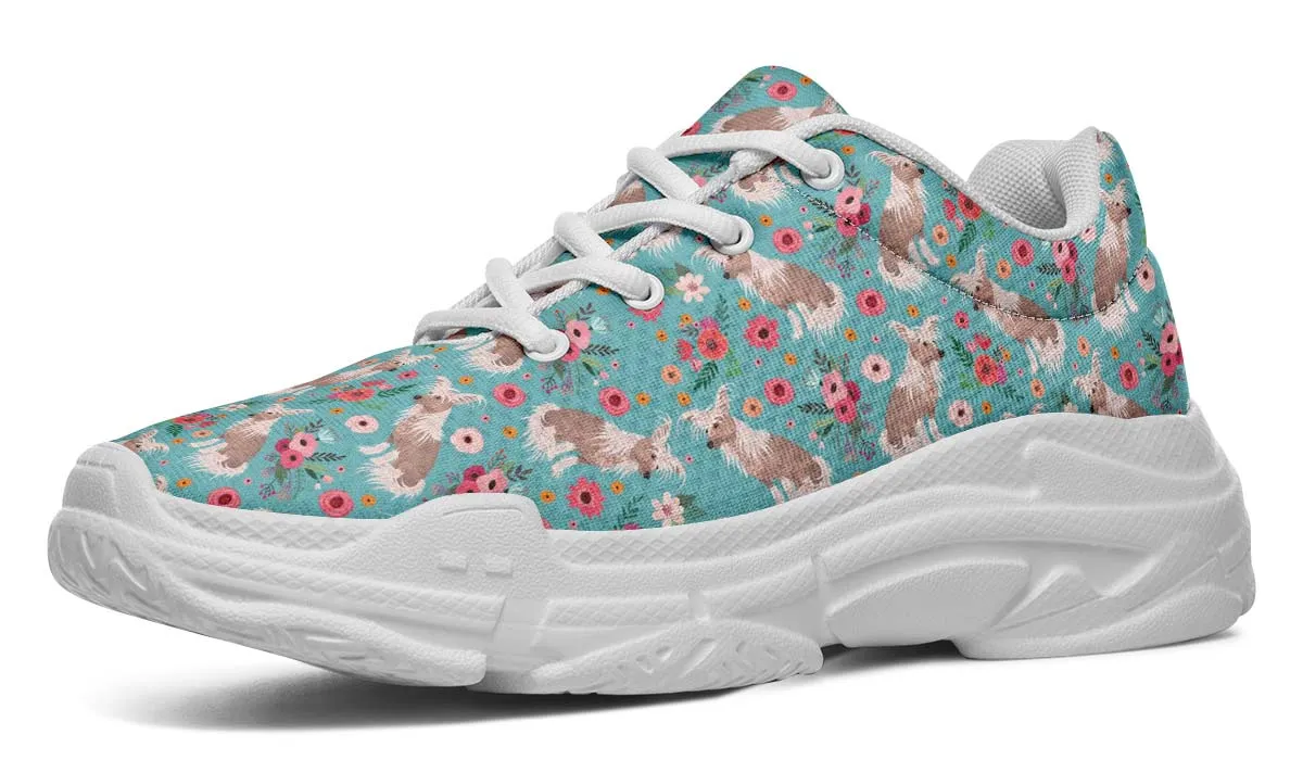 Chinese Crested Flower Chunky Sneakers