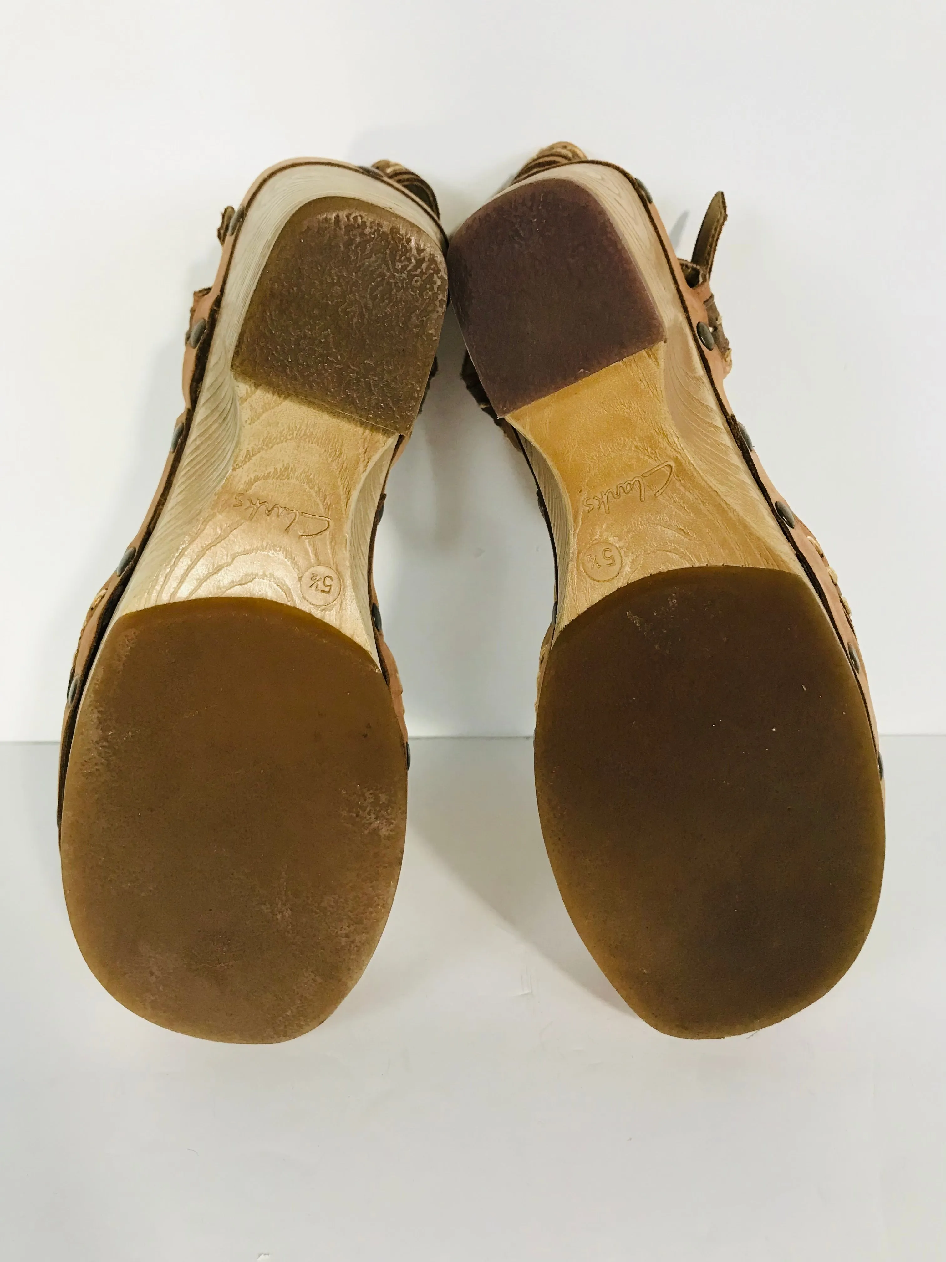 Clarks Women's Boho Wedge Heels | 5.5 | Brown