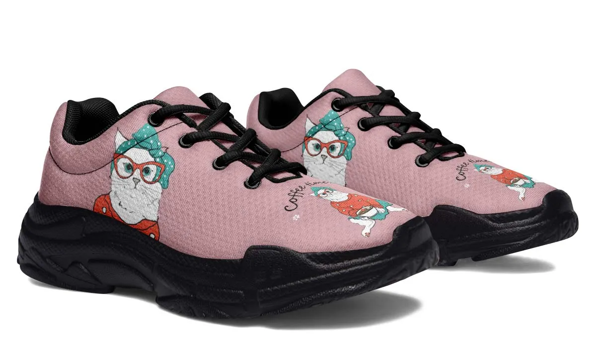 Coffee Kitty Chunky Sneakers