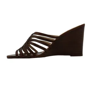 Cole Haan Air Verona Wedge Shoes Leather Brown Colour For Women