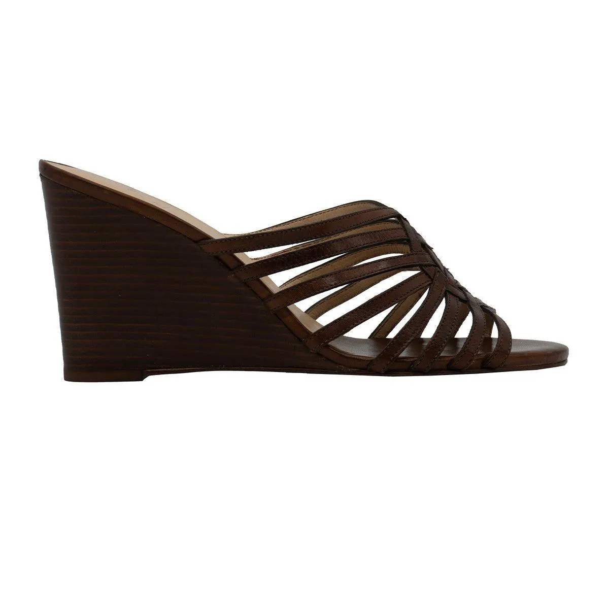 Cole Haan Air Verona Wedge Shoes Leather Brown Colour For Women