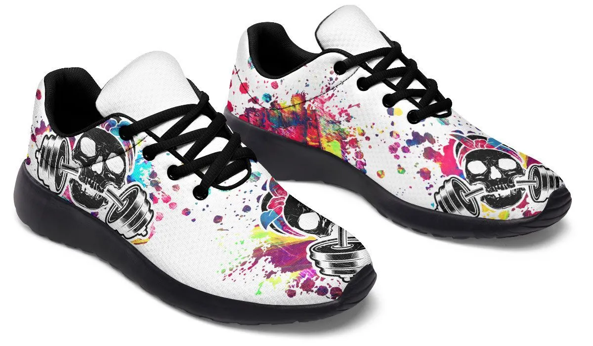 Colorful Paint Splat Skull On White