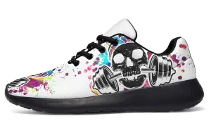 Colorful Paint Splat Skull On White