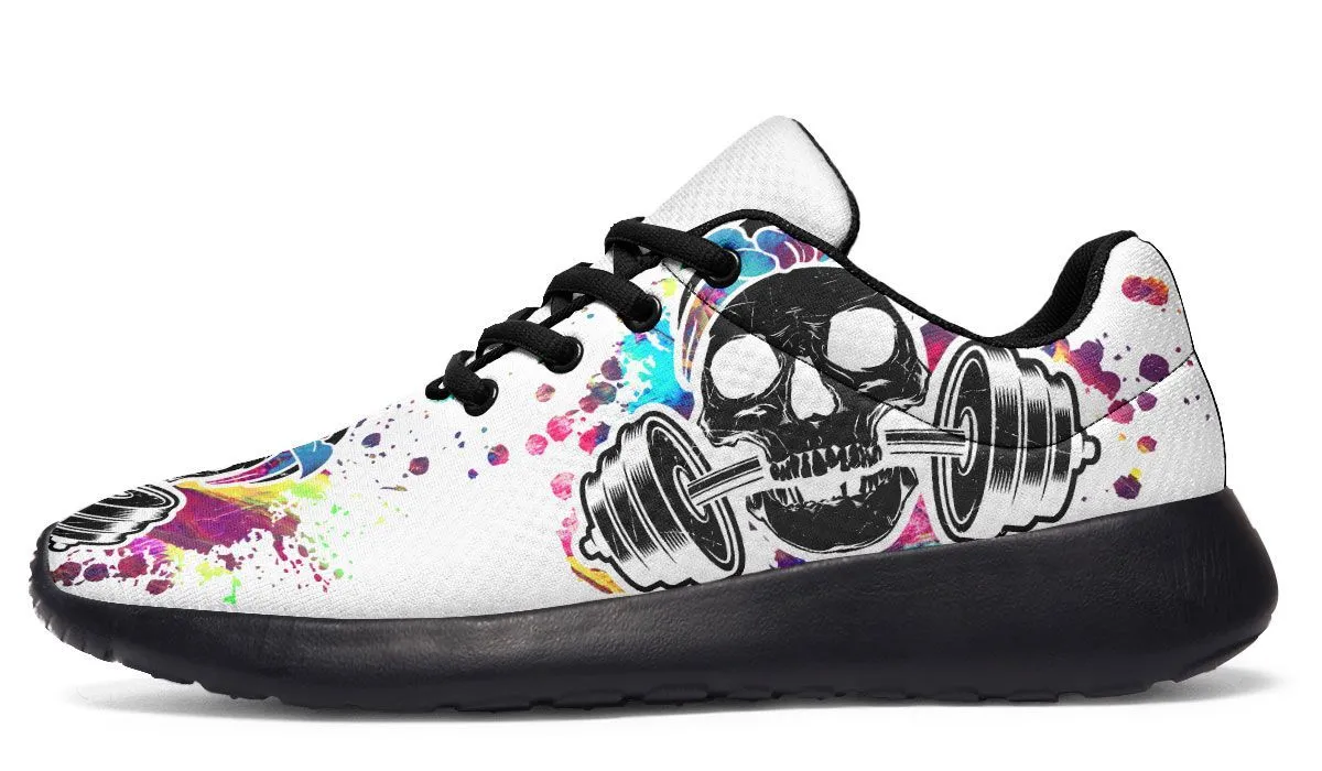 Colorful Paint Splat Skull On White