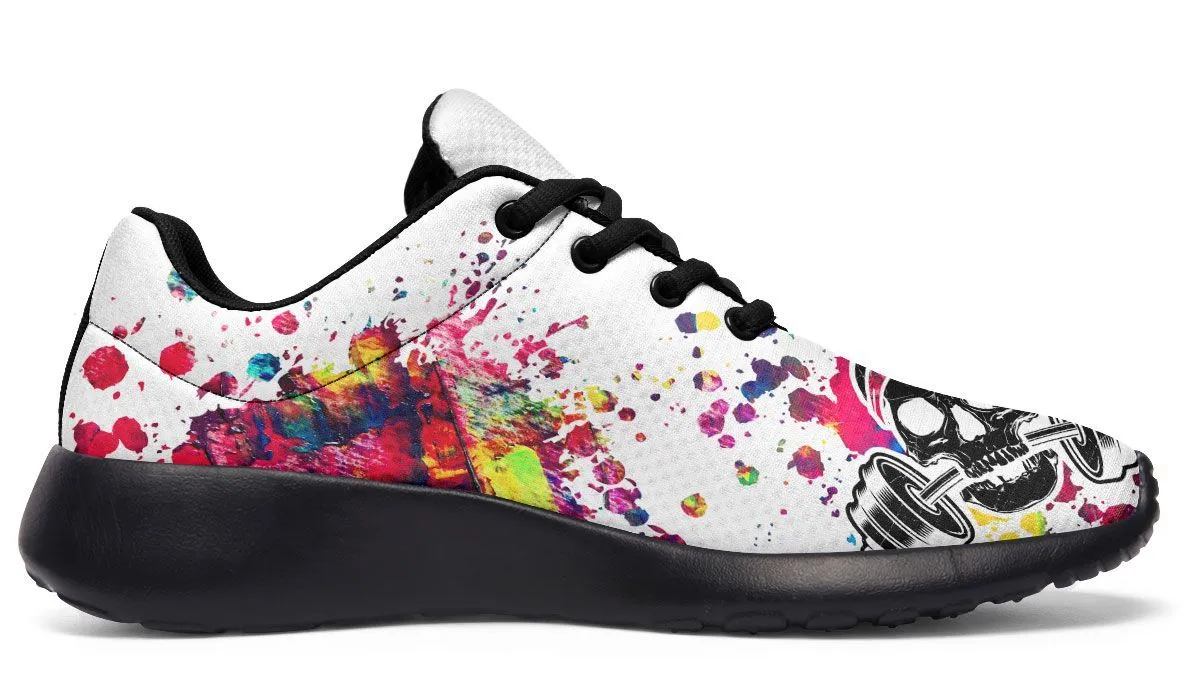 Colorful Paint Splat Skull On White