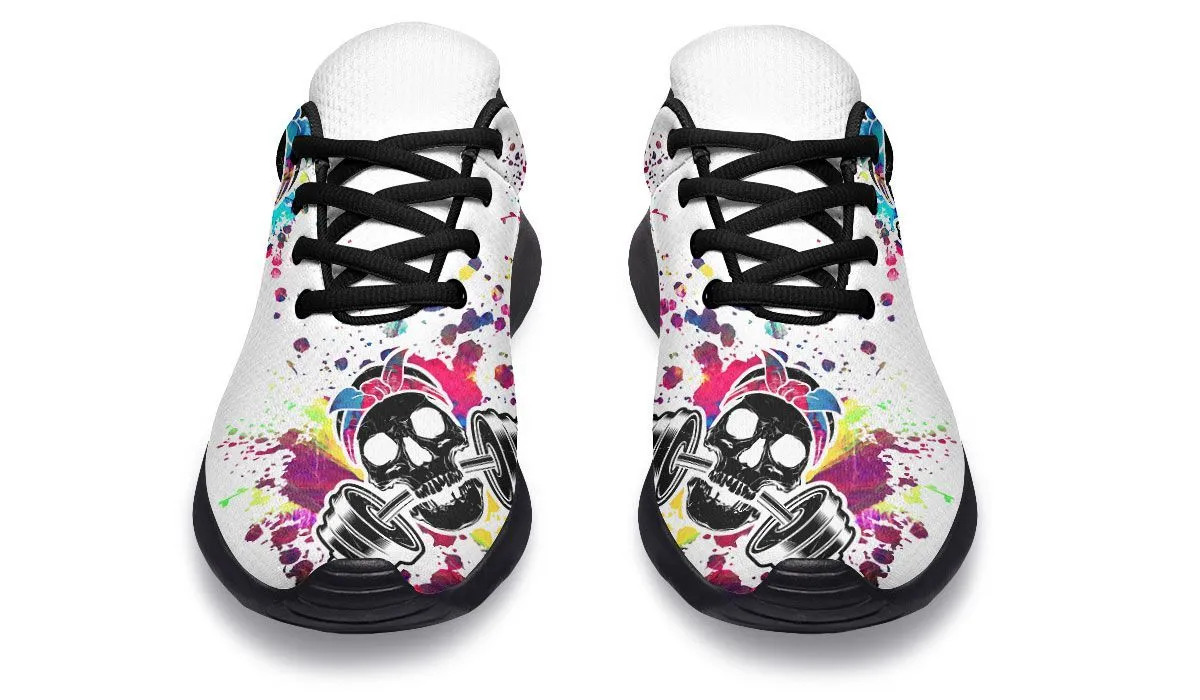 Colorful Paint Splat Skull On White