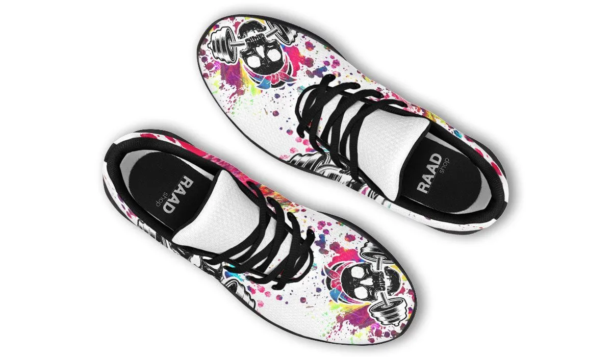 Colorful Paint Splat Skull On White