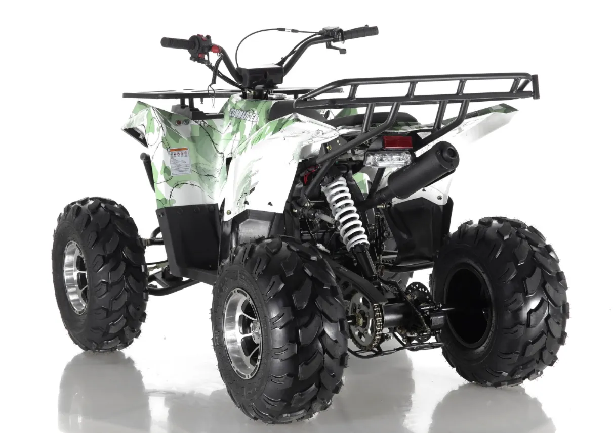 Commander DLX 125cc Larger Mid Size Youth ATV,  Automatic With Reverse Available, with Chrome Rims G16 16 YEAR OLD AND UP, CA Legal