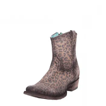 Corral Women's Leopard Zipper Ankle Boots