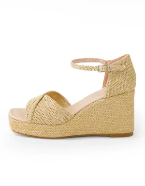 Cotton Raffia Wedges Latte