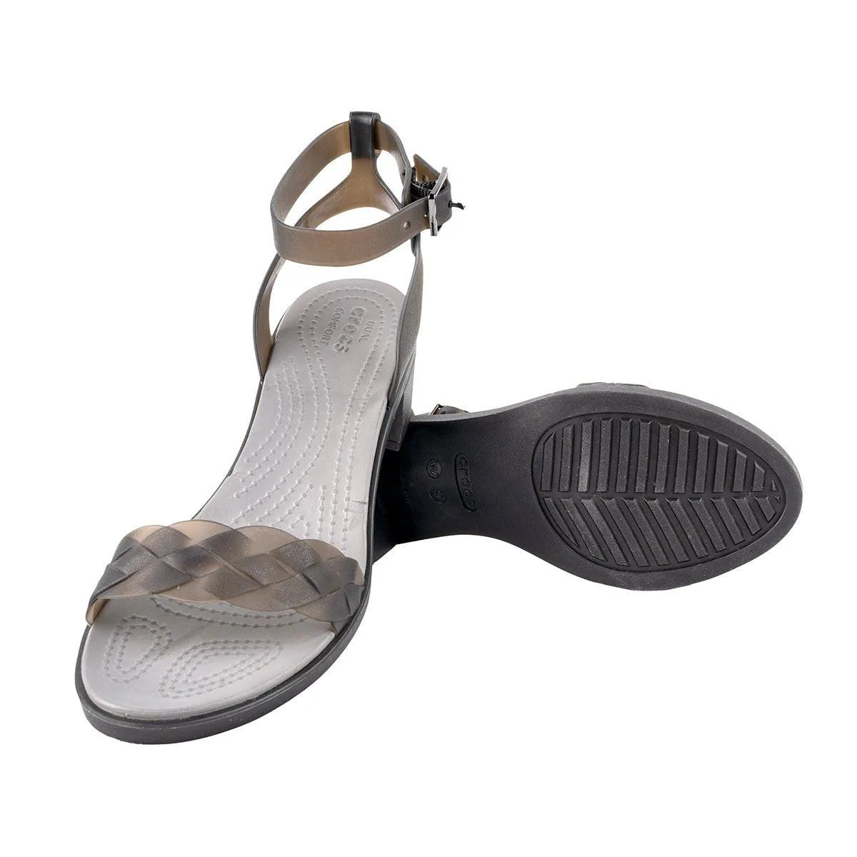 Crocs Isabella High-Heel Shoes Leather Grey Colour For Women