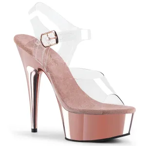 Delight-608 Rose Gold Chrome, 6" Heel (Speed Heel)