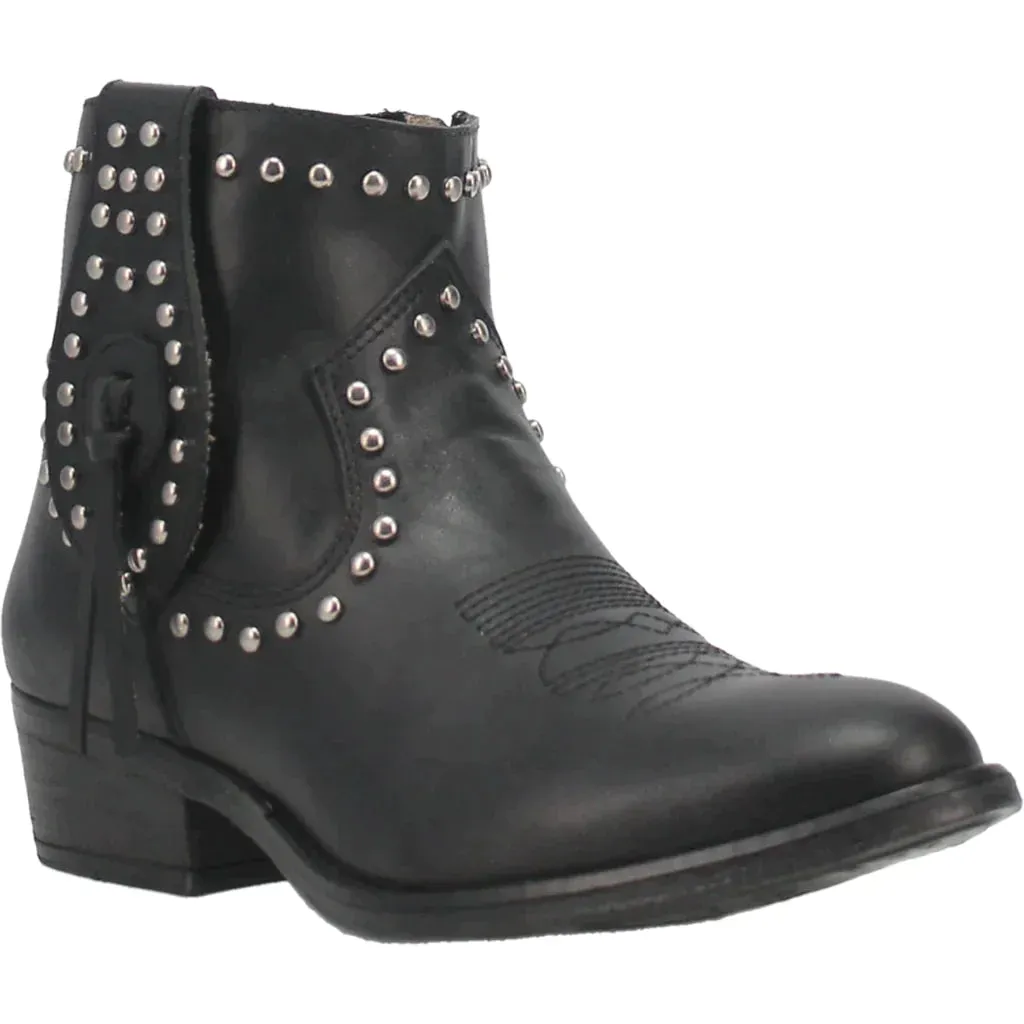DINGO DESTRY LEATHER STUDDED BOOTIE STYLE DI864BK