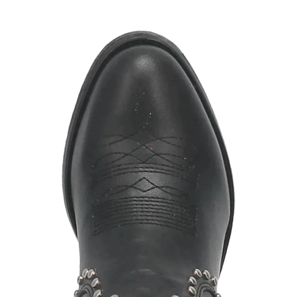 DINGO DESTRY LEATHER STUDDED BOOTIE STYLE DI864BK
