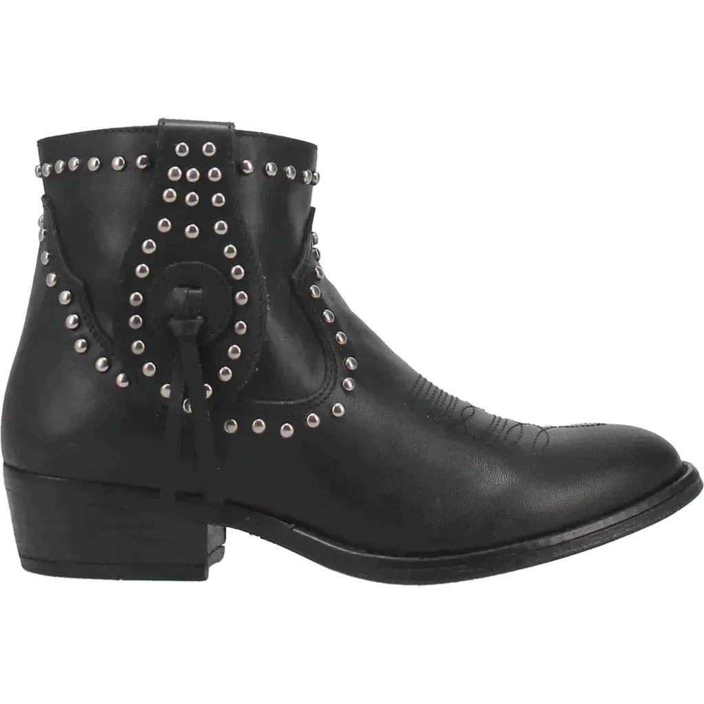 DINGO DESTRY LEATHER STUDDED BOOTIE STYLE DI864BK