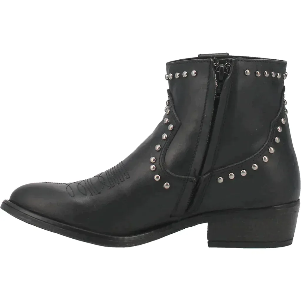DINGO DESTRY LEATHER STUDDED BOOTIE STYLE DI864BK