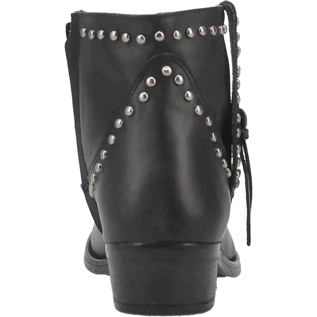 DINGO DESTRY LEATHER STUDDED BOOTIE STYLE DI864BK