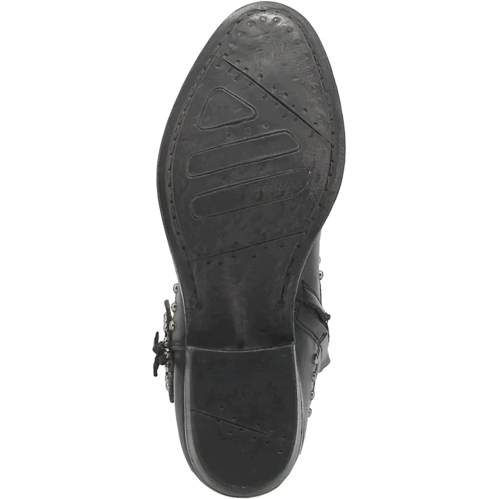 DINGO DESTRY LEATHER STUDDED BOOTIE STYLE DI864BK