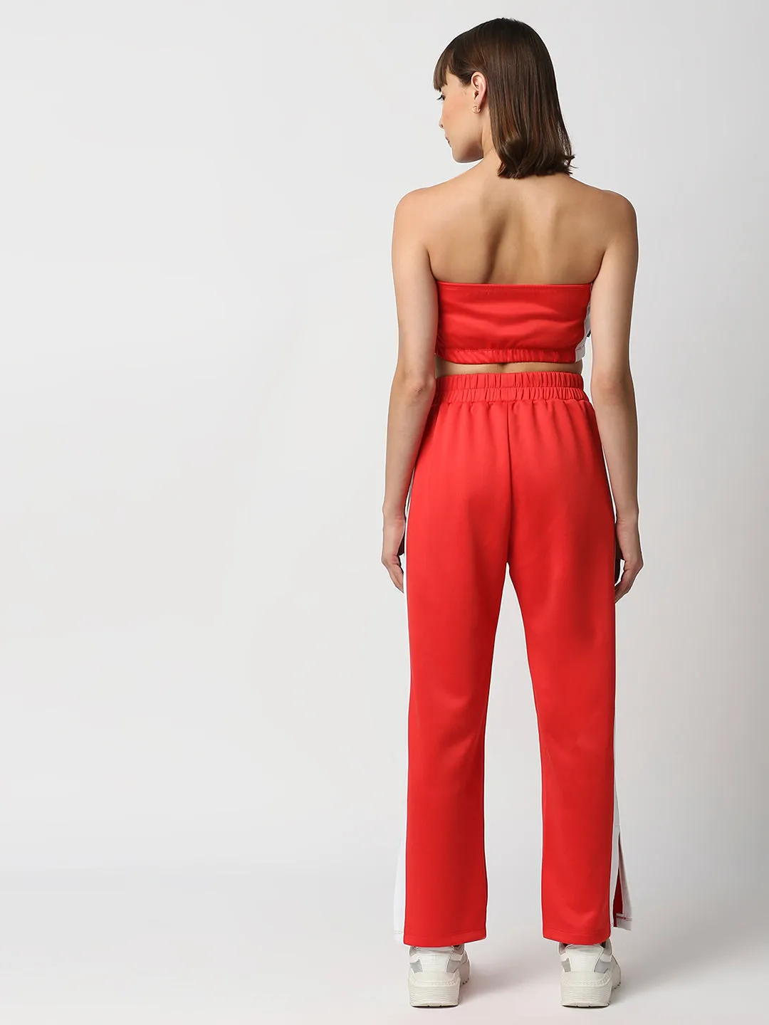 Disrupt Women Wide Leg Slit Pants With Tube Top Co-ord set