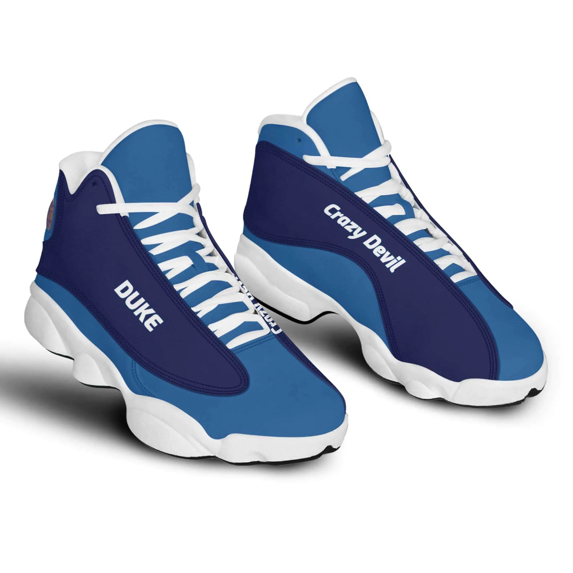 Duke Crazy Devil Basketball Fan Microfiber Hightop Sneakers