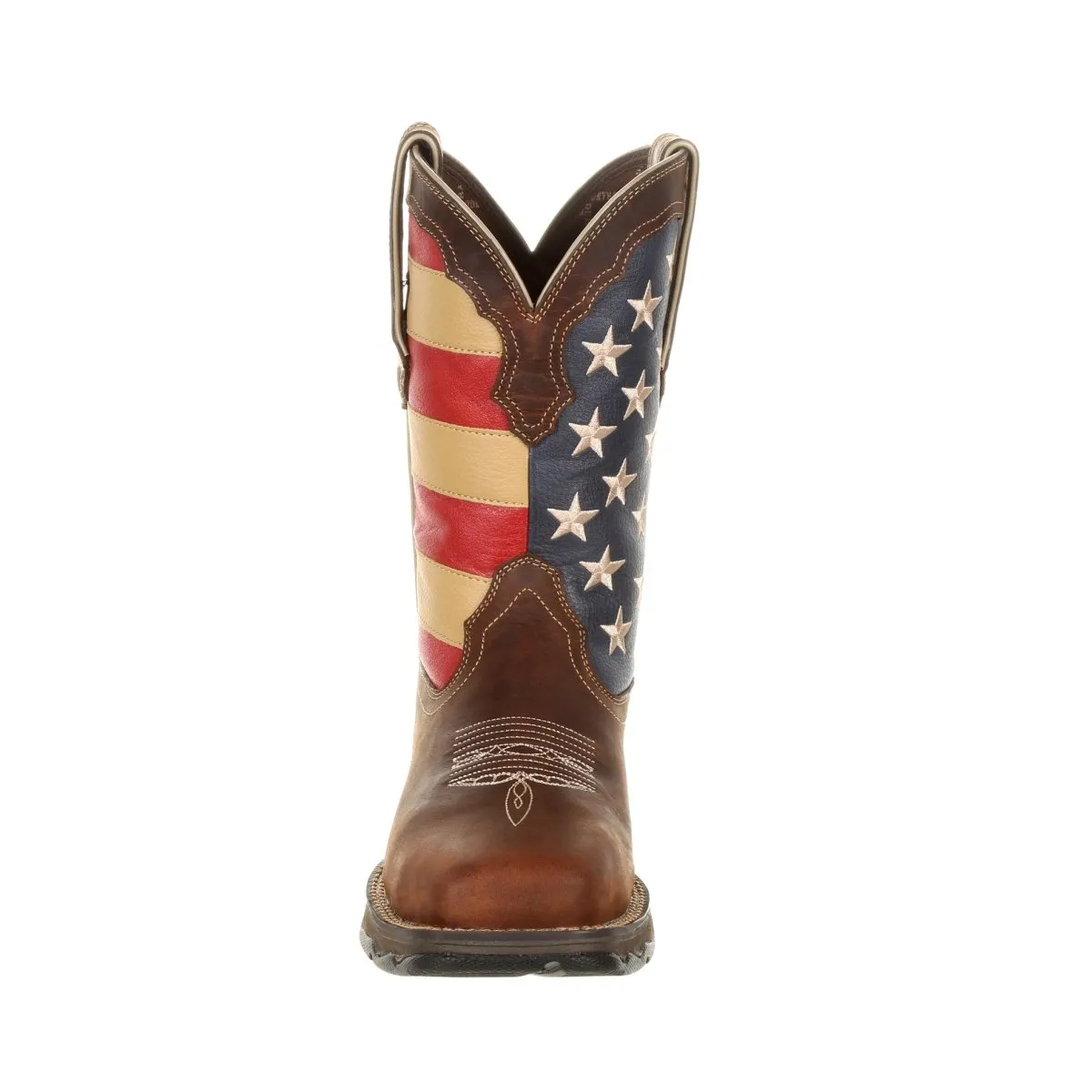 Durango Lady Rebel Work Women's Steel Toe Patriotic Flag Work Boots Drd0234 In Brown And Union Flag