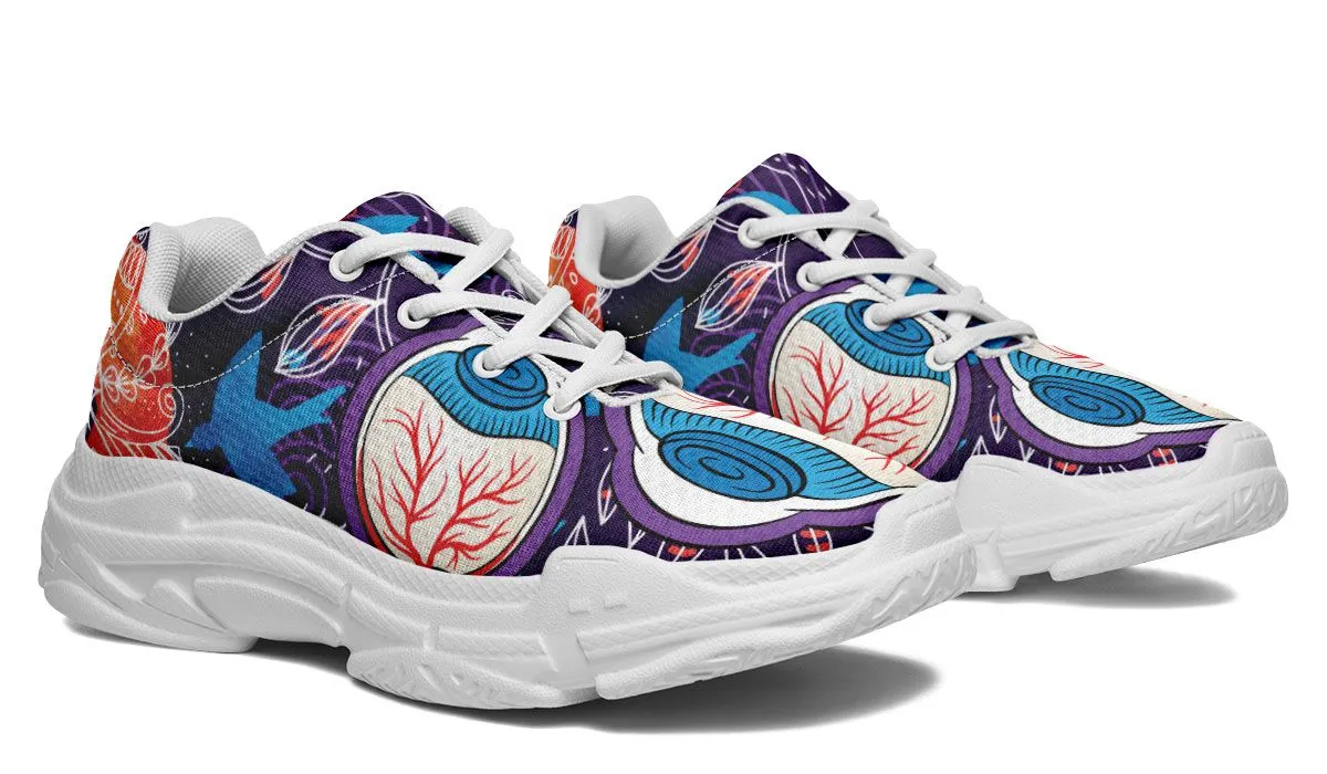 Eyeball Illustration Chunky Sneakers