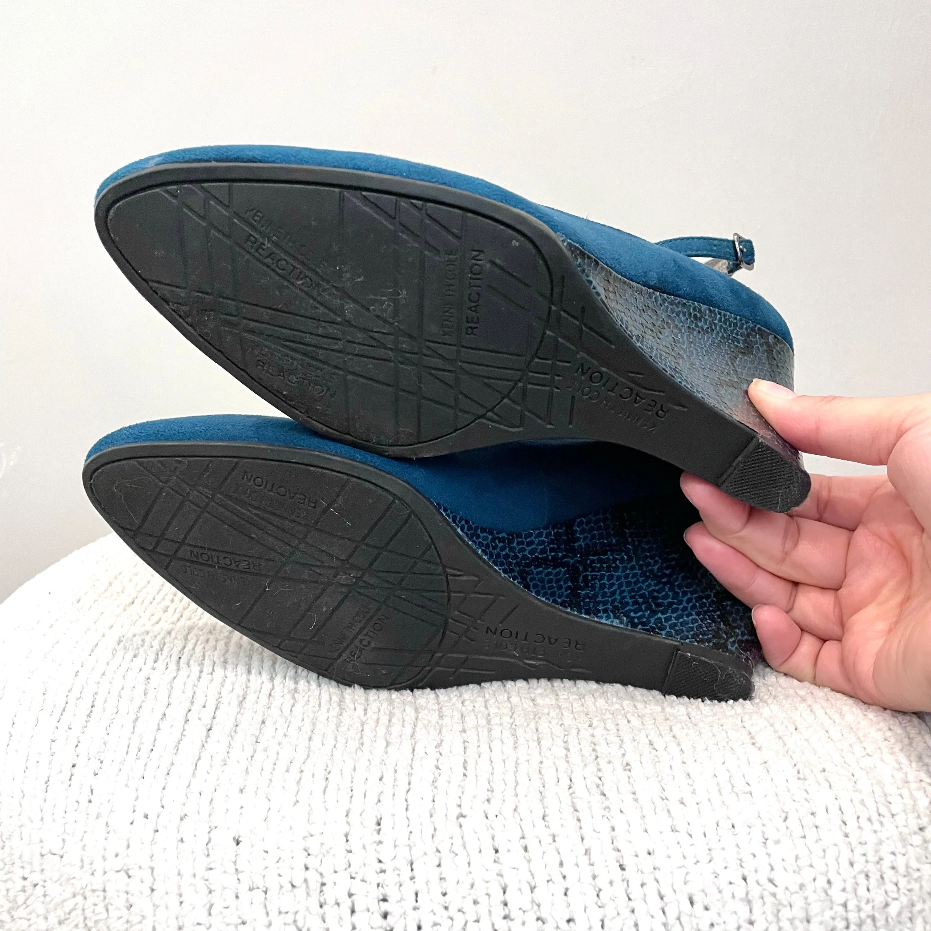 Faux Suede Snakeskin Wedge Heels