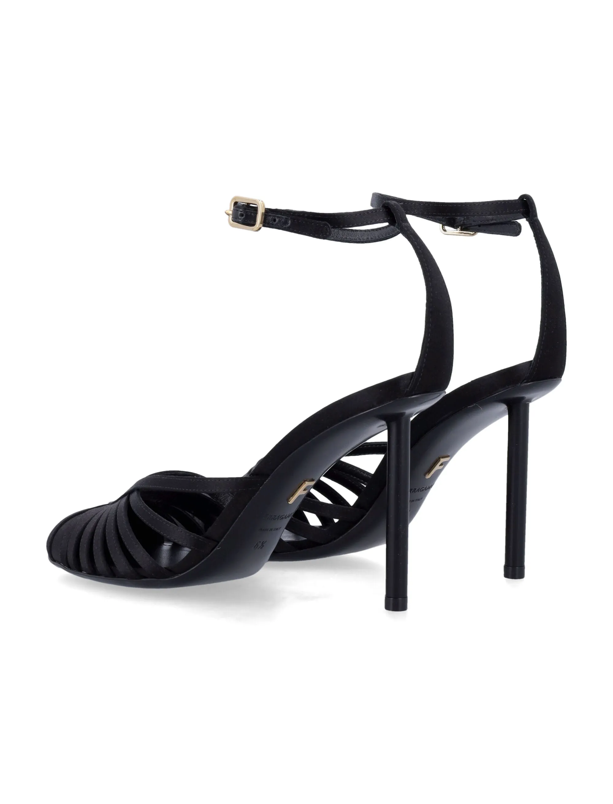 Ferragamo Elegant Stiletto Sandals with Ankle Strap - 9.5 cm Heel