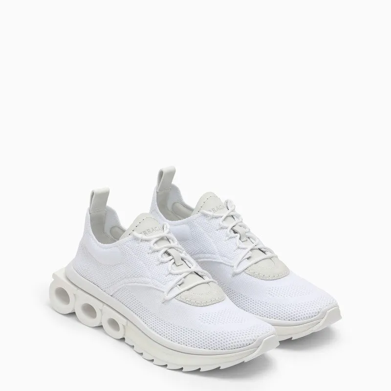 Ferragamo White Knit Trainer for Men - SS23 Collection