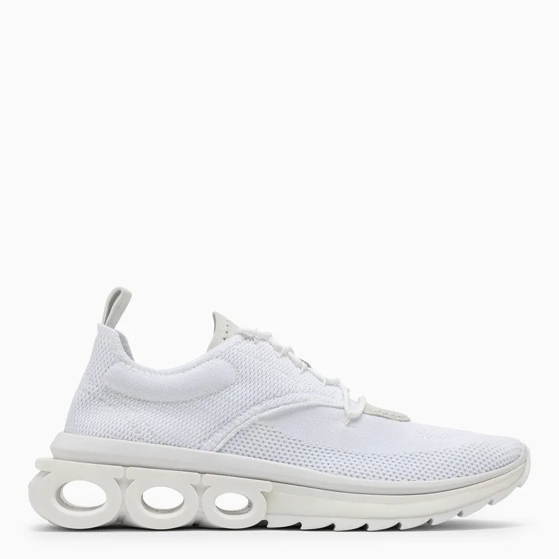Ferragamo White Knit Trainer for Men - SS23 Collection