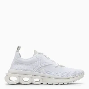 Ferragamo White Knit Trainer for Men - SS23 Collection