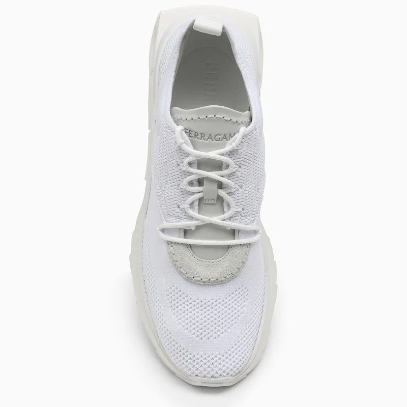 Ferragamo White Knit Trainer for Men - SS23 Collection