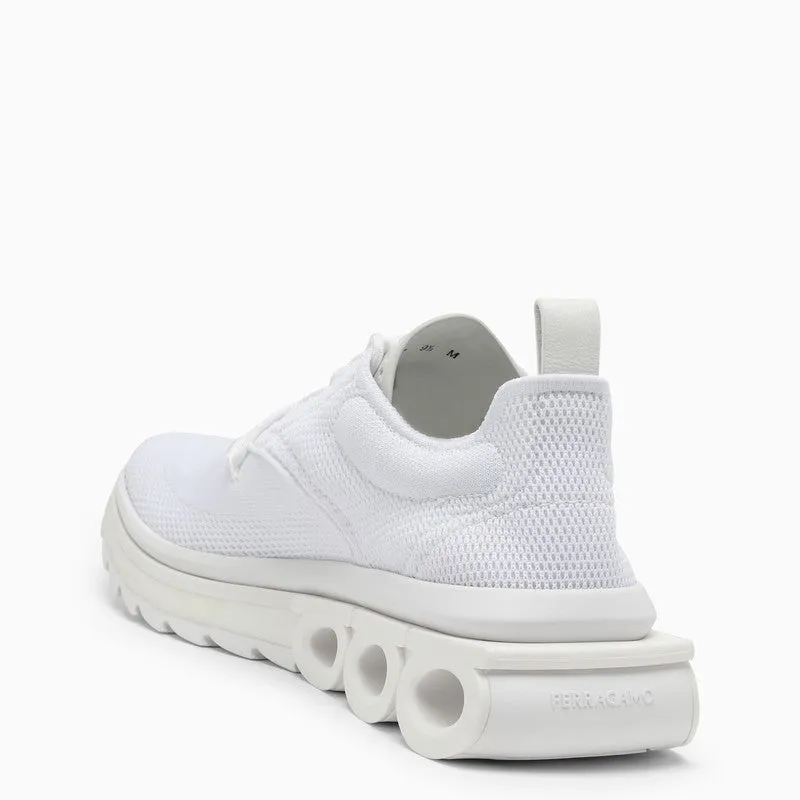 Ferragamo White Knit Trainer for Men - SS23 Collection