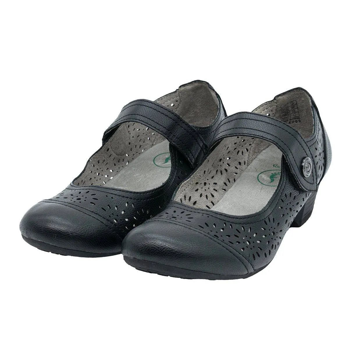 Footflexx High-Heel Shoes Leather Black Colour For Women