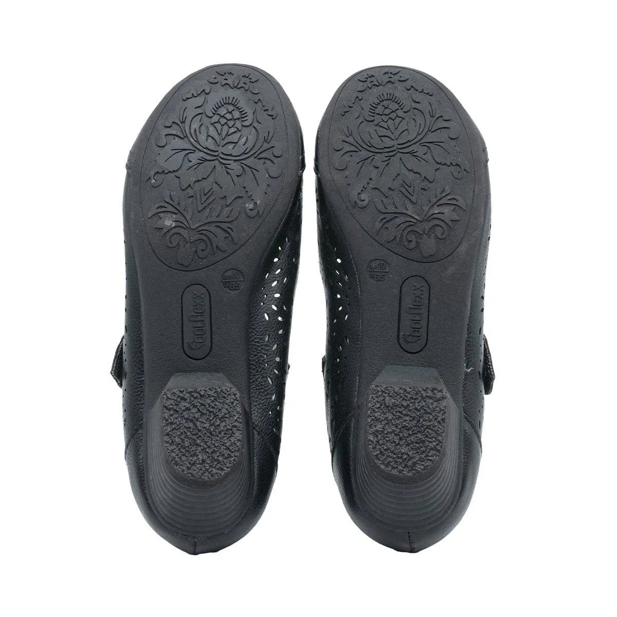 Footflexx High-Heel Shoes Leather Black Colour For Women