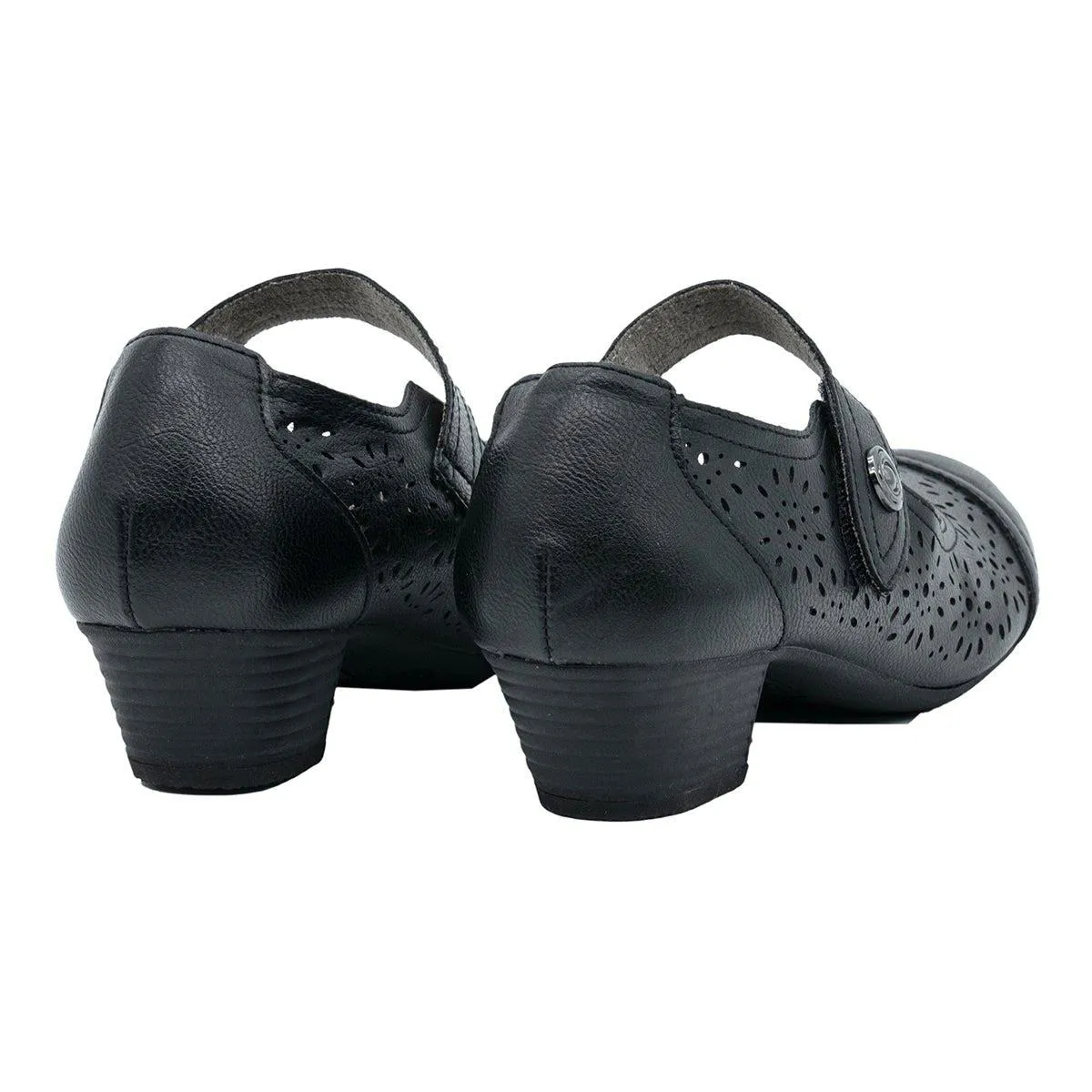 Footflexx High-Heel Shoes Leather Black Colour For Women