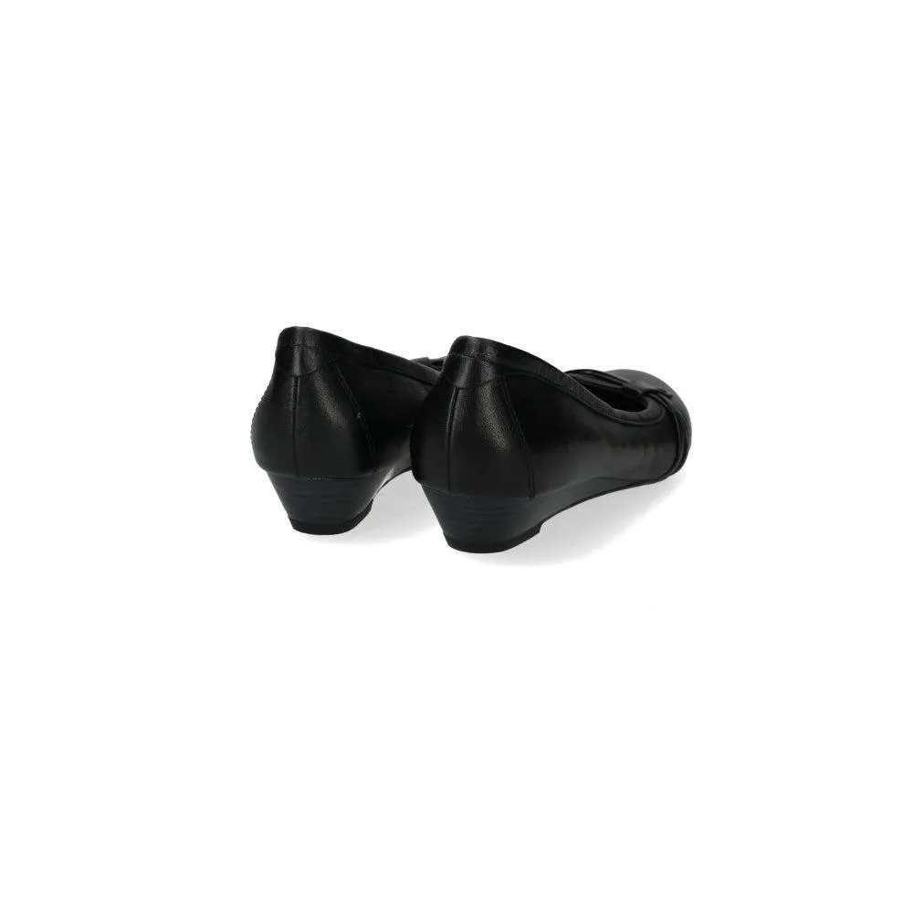 Footglove Wedge Shoes Leather Black Colour For Women