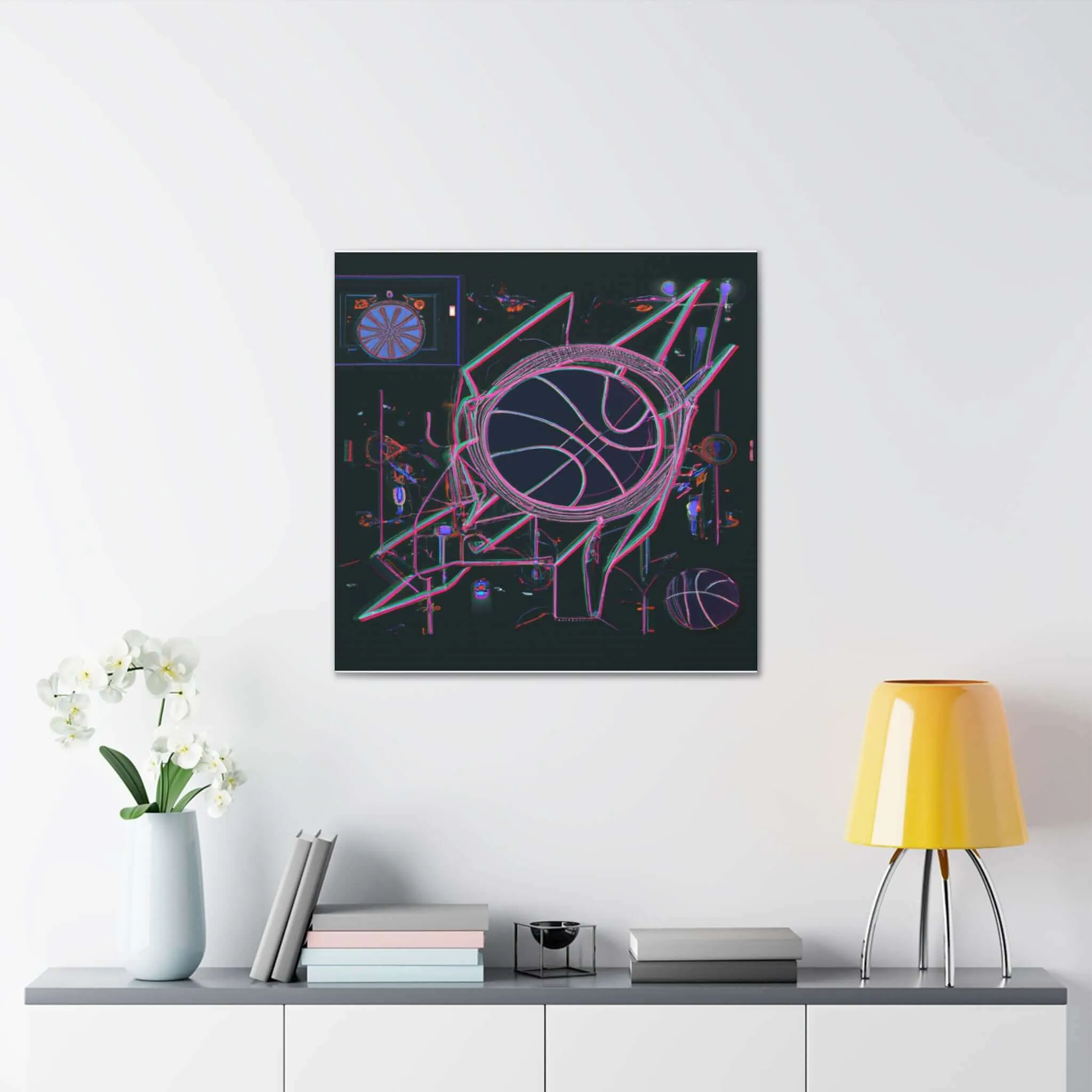 Futuristic Hoops Vision: A Basketball Inspired Canvas