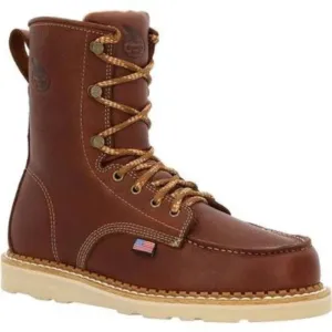 Georgia Boot America Made Men's Wedge Moc Toe Work Boots Gb00480 In Brown
