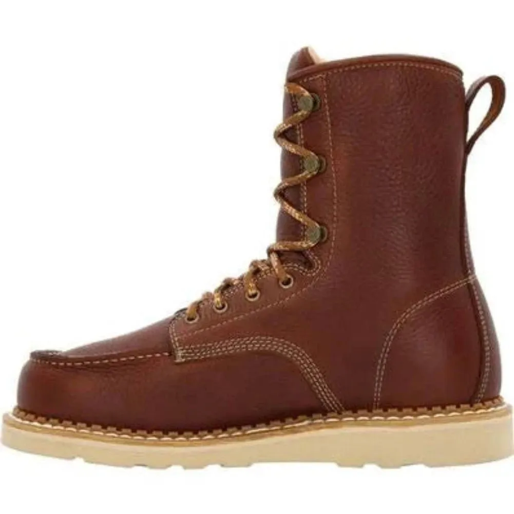 Georgia Boot America Made Men's Wedge Moc Toe Work Boots Gb00480 In Brown
