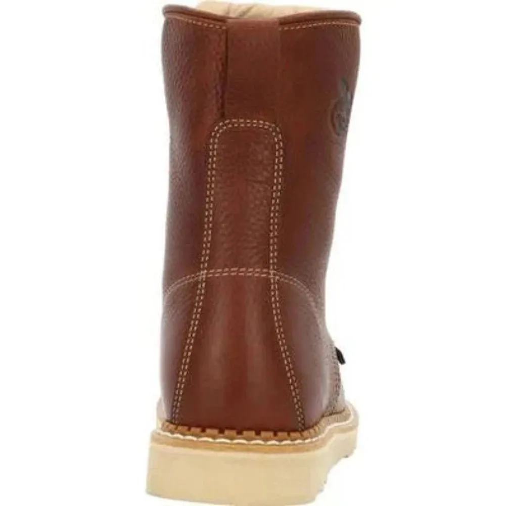 Georgia Boot America Made Men's Wedge Moc Toe Work Boots Gb00480 In Brown
