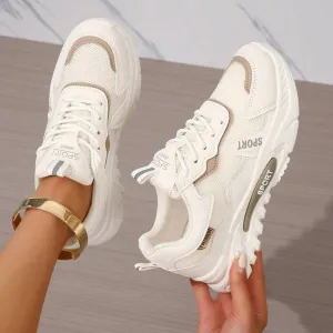 Graphic Lace-up Front Chunky Sneakers